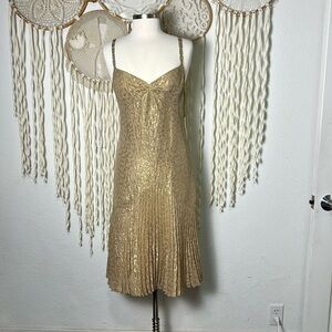 MARC JACOBS NWT Gold Silk and Metallic Dress size 4